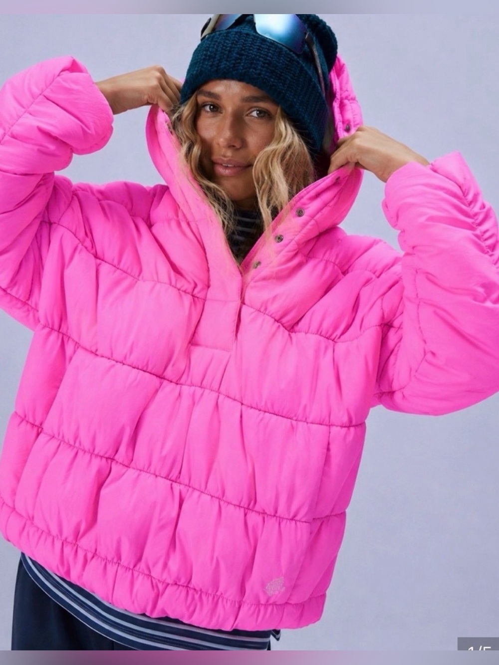 Free People Polly Puffer Pullover.
NWT. Candy pink